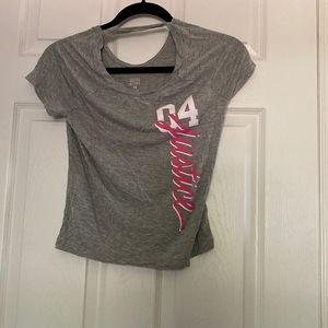 Justice Active Gray “04 Justice” Tee | Size 12